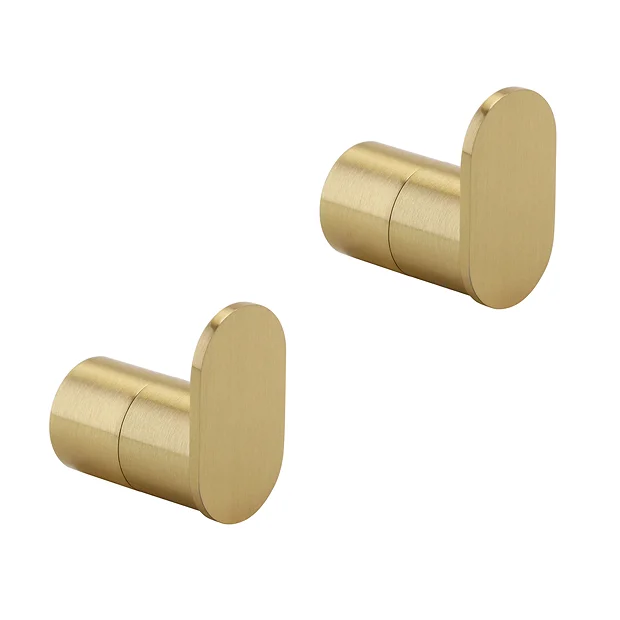 2 X Arezzo Brushed Brass Robe Hooks 1 2 X Arezzo Brushed Brass Robe Hooks