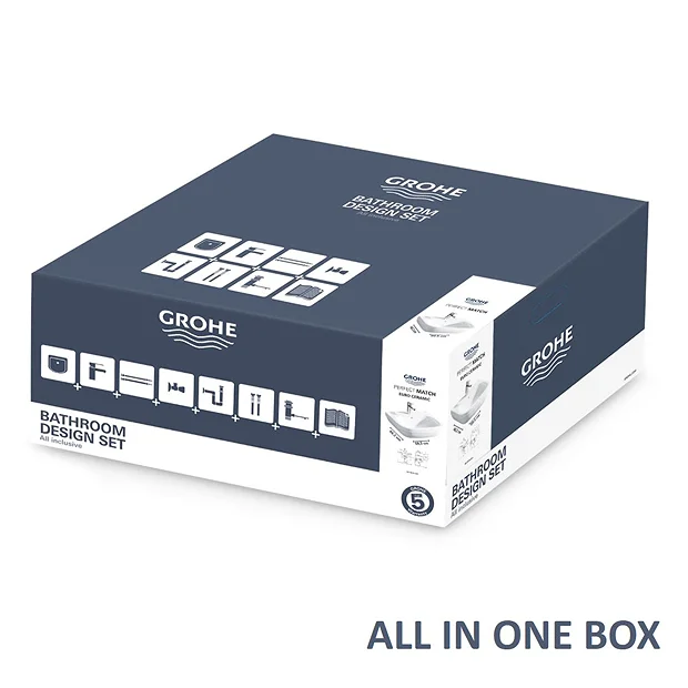 Grohe Euro Ceramic 600mm Complete Basin Package (Cosmo Smart Tap + Waste Included) 1 Grohe Euro Ceramic 600mm Complete Basin Package (Cosmo Smart Tap + Waste Included)