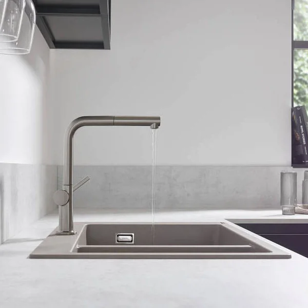 Hansgrohe Talis M54 270 Single Lever Kitchen Mixer With Pull Out Spray - Stainless Steel 3 Hansgrohe Talis M54 270 Single Lever Kitchen Mixer With Pull Out Spray - Stainless Steel - Image 3