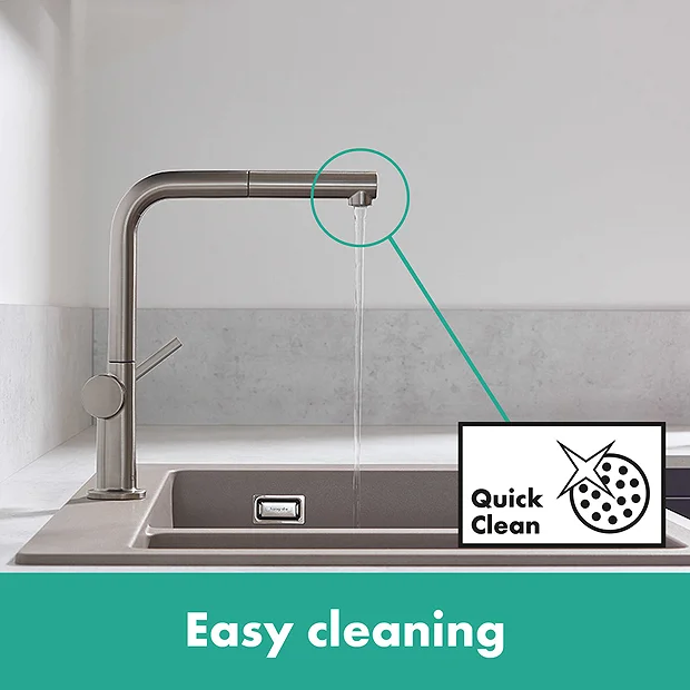 Hansgrohe Talis M54 270 Single Lever Kitchen Mixer With Pull Out Spray - Stainless Steel 5 Hansgrohe Talis M54 270 Single Lever Kitchen Mixer With Pull Out Spray - Stainless Steel - Image 5