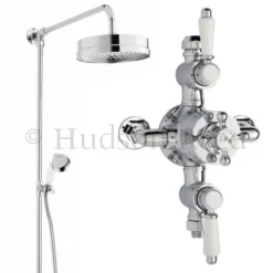 Hudson Reed Triple Exposed Thermostatic Shower Valve W/ Luxury Rigid Riser Kit -Bathroom Supply Shop a3089ea3606nwd1