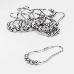 Croydex 12 Chrome Ball Shower Curtain Rings 8 Croydex 12 Chrome Ball Shower Curtain Rings -Bathroom Supply Shop ak141641ai2