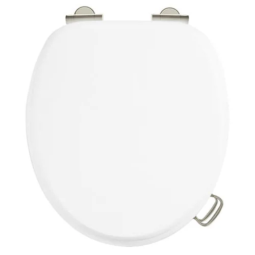 Burlington Soft Close Toilet Seat With Chrome Hinges And Handles - Matt White 2 Burlington Soft Close Toilet Seat With Chrome Hinges And Handles - Matt White - Image 2