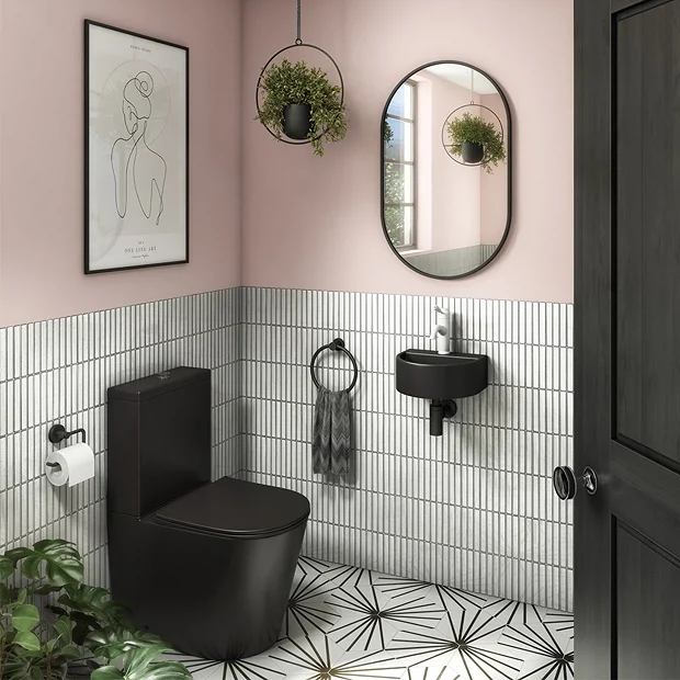 Arezzo Matt Black BTW Close Coupled Toilet + Soft Close Seat 4 Arezzo Matt Black BTW Close Coupled Toilet + Soft Close Seat - Image 4