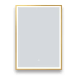 Arezzo Brushed Brass 500 X 700mm Rectangular LED Illuminated Anti-Fog Bathroom Mirror -Bathroom Supply Shop arzim06bb d4