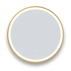 Arezzo Brushed Brass 600mm Round LED Illuminated Anti-Fog Bathroom Mirror -Bathroom Supply Shop arzim08bb d2