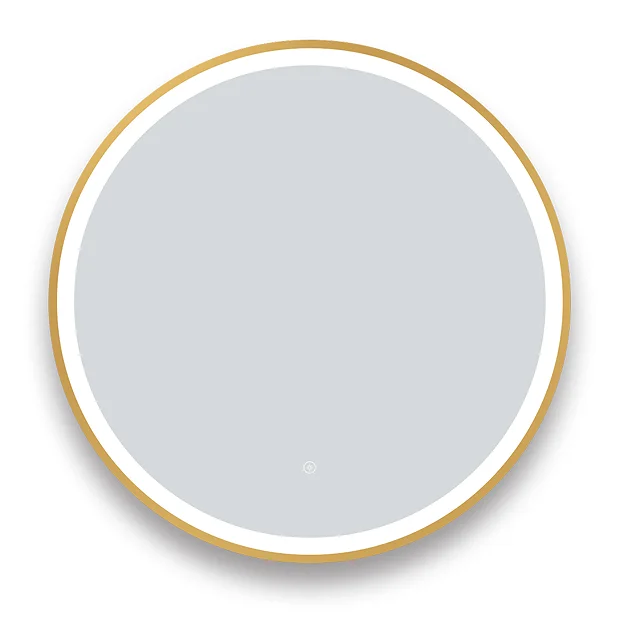 Arezzo Brushed Brass 700mm Round LED Illuminated Anti-Fog Bathroom Mirror 4 Arezzo Brushed Brass 700mm Round LED Illuminated Anti-Fog Bathroom Mirror - Image 4