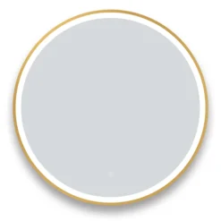 Arezzo Brushed Brass 800mm Round LED Illuminated Anti-Fog Bathroom Mirror -Bathroom Supply Shop arzim10bb d1