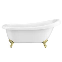 Astoria 1550 Roll Top Slipper Bath + Brushed Brass Leg Set -Bathroom Supply Shop ast1550bb d1