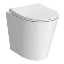 Arezzo Back To Wall Toilet (incl. Slim Seat With Matt Black Hinges) -Bathroom Supply Shop az009slmb detail01