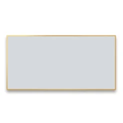 Arezzo Brushed Brass Square Edge Framed Bathroom Mirror - 1400 X 500mm -Bathroom Supply Shop az147bb d1a