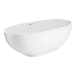 Arezzo 1690 X 800 Matt White Solid Stone Curved Double Ended Bath -Bathroom Supply Shop az17sba d4