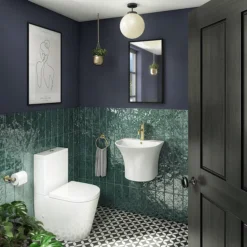 Arezzo Curved Ceramic One Piece Wall Hung Basin 1TH - 540mm Wide 5 Arezzo Curved Ceramic One Piece Wall Hung Basin 1TH - 540mm Wide -Bathroom Supply Shop az500md2