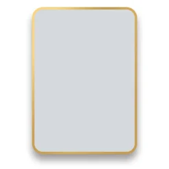 Arezzo Brushed Brass 700 X 500 Rectangular Mirror -Bathroom Supply Shop az57cvbb d1