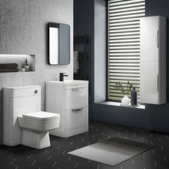 Arezzo Matt Black 700 X 500 Rectangular Mirror -Bathroom Supply Shop az57mb d2