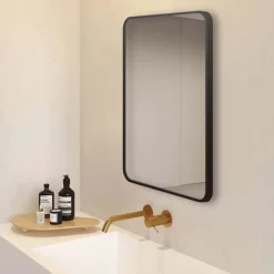 Arezzo Matt Black 700 X 500 Rectangular Mirror -Bathroom Supply Shop az57mb d5