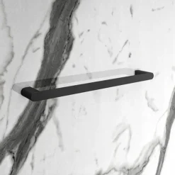 Arezzo Matt Black 500mm Wall Mounted Towel Rail -Bathroom Supply Shop az5trbb l3