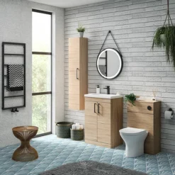 Arezzo 500 Rustic Oak WC Unit With Cistern + Modern Pan -Bathroom Supply Shop az5wcok d1