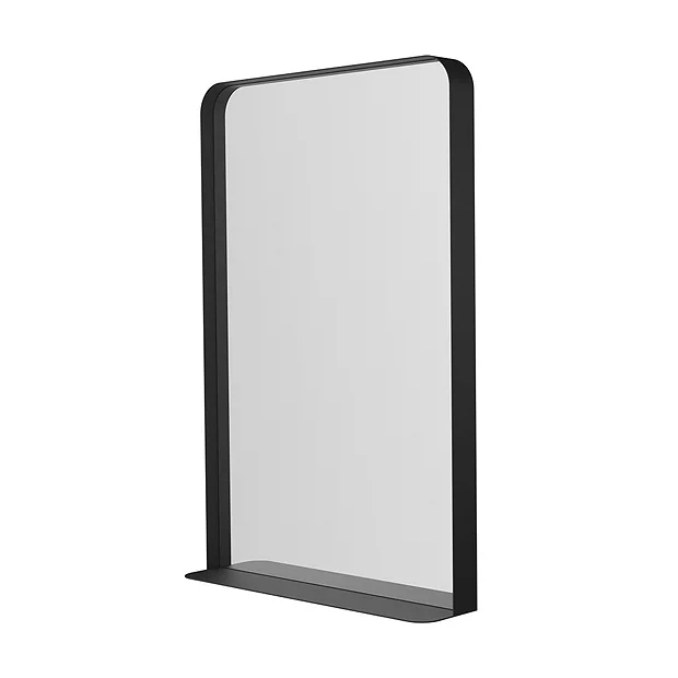Arezzo Matt Black 500 X 750mm Mirror With Shelf 2 Arezzo Matt Black 500 X 750mm Mirror With Shelf - Image 2