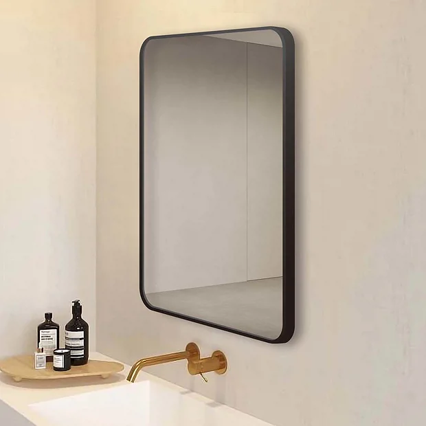 Arezzo Matt Black 800 X 600 Rectangular Mirror 1 Arezzo Matt Black 800 X 600 Rectangular Mirror