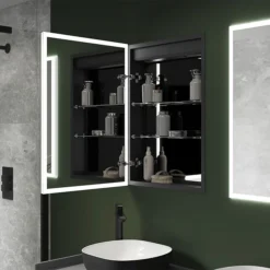 Arezzo 500 X 700mm Recessed LED Illuminated Bathroom Mirror Cabinet With Shaver Socket & Anti-Fog 7 Arezzo 500 X 700mm Recessed LED Illuminated Bathroom Mirror Cabinet With Shaver Socket & Anti-Fog -Bathroom Supply Shop az8920mb d2