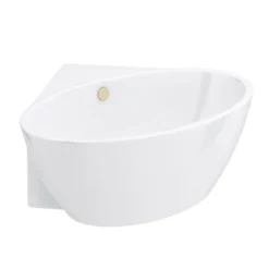 Arezzo Corner Modern Free Standing Bath (1270 X 1270mm) With Brushed Brass Waste -Bathroom Supply Shop azb27bb d1