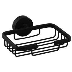 Arezzo Matt Black Soap Basket 3 Arezzo Matt Black Soap Basket -Bathroom Supply Shop azb324 nl
