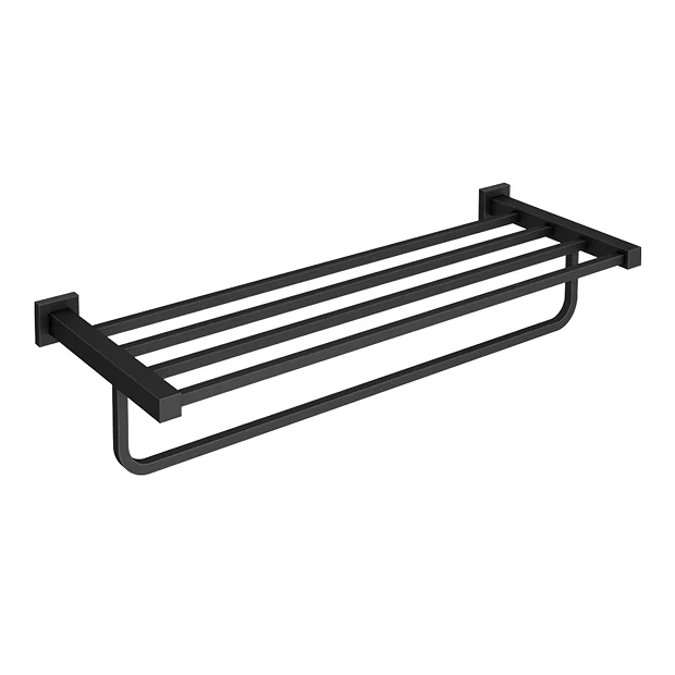 Arezzo Matt Black 600mm Towel Shelf 1 Arezzo Matt Black 600mm Towel Shelf