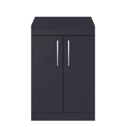 Arezzo Floor Standing Countertop Vanity Unit - Matt Blue - 600mm With Chrome Handles -Bathroom Supply Shop azb6fswch nd1