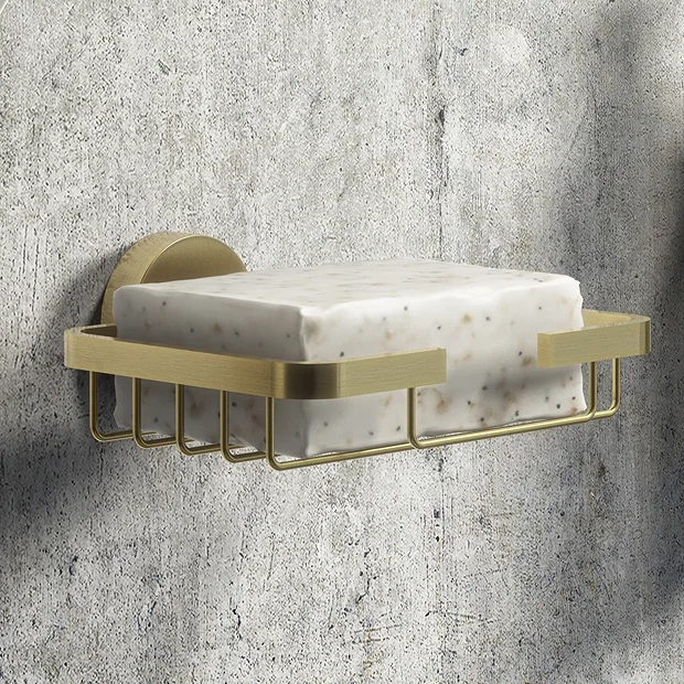 Arezzo Brushed Brass Soap Basket 2 Arezzo Brushed Brass Soap Basket - Image 2