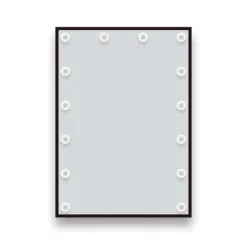 Arezzo Bulb Matt Black 500 X 700mm LED Illuminated Mirror With Motion Sensor + Anti-Fog -Bathroom Supply Shop azbm103 d1