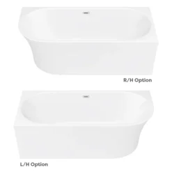 Arezzo 1700 X 750 Modern Curved Corner Bath 9 Arezzo 1700 X 750 Modern Curved Corner Bath -Bathroom Supply Shop azc17 n d2