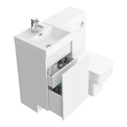 Arezzo 900mm Gloss White Combination Bathroom Suite Unit (inc. Cistern + Square Toilet) -Bathroom Supply Shop azcbs9 d4
