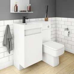 Arezzo 900mm Gloss White Combination Bathroom Suite Unit (inc. Cistern + Square Toilet) -Bathroom Supply Shop azcbs9 lrg