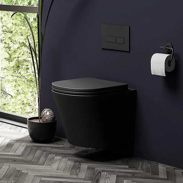 Arezzo Compact Top/Front Flush Toilet Frame With Matt Black Flush - Square Buttons 3 Arezzo Compact Top/Front Flush Toilet Frame With Matt Black Flush - Square Buttons - Image 3