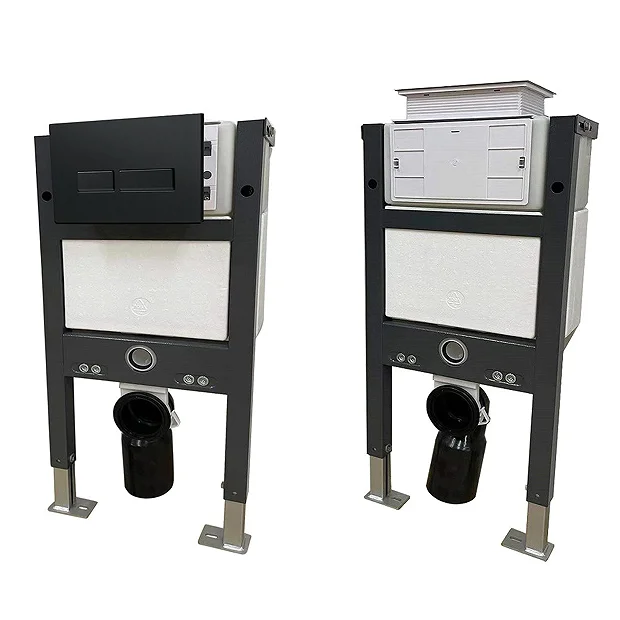 Arezzo Compact Top/Front Flush Toilet Frame With Matt Black Flush - Square Buttons 4 Arezzo Compact Top/Front Flush Toilet Frame With Matt Black Flush - Square Buttons - Image 4