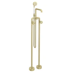 Arezzo Brushed Brass Industrial Style Freestanding Bath Shower Mixer Tap -Bathroom Supply Shop azisbb05 n d2