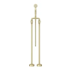 Arezzo Brushed Brass Industrial Style Freestanding Bath Shower Mixer Tap -Bathroom Supply Shop azisbb05 n d4