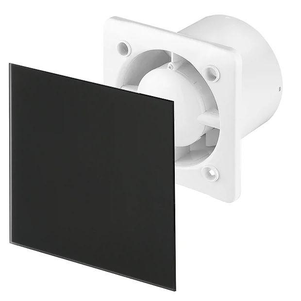 Arezzo 100mm Turbo Extractor Fan - Humidistat - Black Glass 2 Arezzo 100mm Turbo Extractor Fan - Humidistat - Black Glass - Image 2