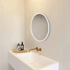 Arezzo 600mm Round Colour Changing LED Illuminated Bathroom Mirror With Bluetooth + Anti-Fog -Bathroom Supply Shop azmir025 d4