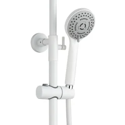 Arezzo Round Thermostatic Shower - Matt White -Bathroom Supply Shop azmwrd3 d2