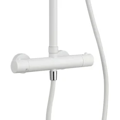 Arezzo Round Thermostatic Shower - Matt White -Bathroom Supply Shop azmwrd3 d3