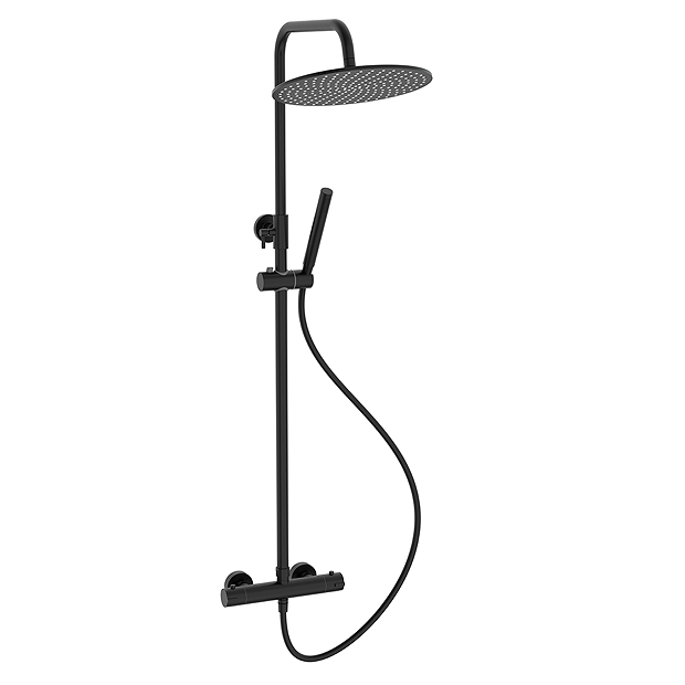 Arezzo Deluxe Cool Touch Round Thermostatic Shower (300mm Head - Matt Black) 2 Arezzo Deluxe Cool Touch Round Thermostatic Shower (300mm Head - Matt Black) - Image 2