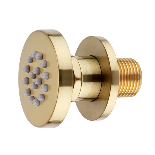 Arezzo Brushed Brass Body Jet - 1 X Slim Round Jet 1 Arezzo Brushed Brass Body Jet - 1 X Slim Round Jet