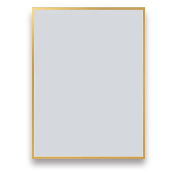 Arezzo Brushed Brass Square Edge Framed Bathroom Mirror - 800 X 600mm 3 Arezzo Brushed Brass Square Edge Framed Bathroom Mirror - 800 X 600mm - Image 3