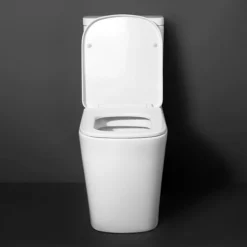 Arezzo Square BTW Close Coupled Rimless Toilet With Soft Close Seat -Bathroom Supply Shop azssqcc d2