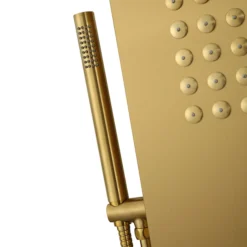 Arezzo Shower Tower Panel - Brushed Brass (Thermostatic) -Bathroom Supply Shop azstp5bb d2