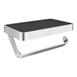 Arezzo Toilet Roll Holder With Shelf - Chrome -Bathroom Supply Shop aztrscrd2