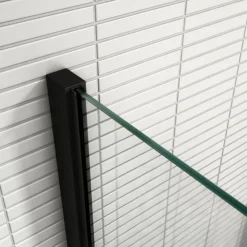 Arezzo Matt Black 10mm Glass 1400 X 800 Wet Room (inc. Screen, Side Panel + Tray) -Bathroom Supply Shop azwiesp148 d2
