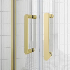 Toreno Brushed Brass 1200 X 900mm Offset Quadrant Shower Enclosure Without Tray